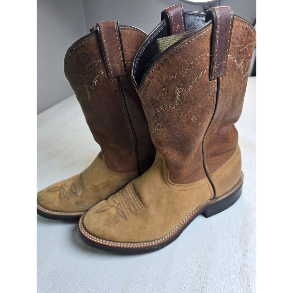 Laredo Western Cowboy Boots 72554 Brown Leather Two Tone Boho Festival 8.5 D